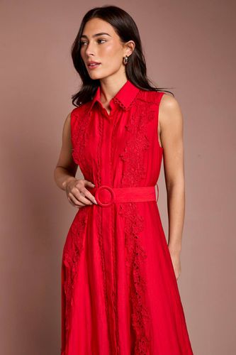 Robe Chemise Cintrée Sans Manches À Panneaux De Dentelle | Taille 40 - Coast - Modalova