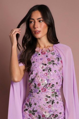 Robe Longue Muse Avec Cape En Tulle Brodé | Taille 40 - Coast - Modalova