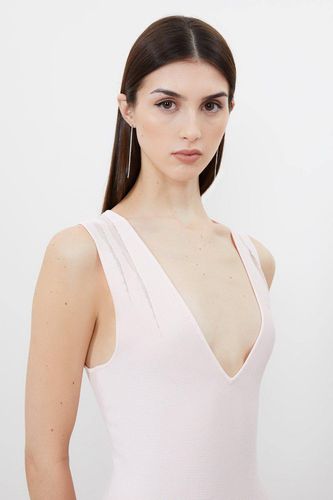 Robe longue en maille maxi à jupe transparente en mélange de viscose | Taille Medium - KarenMillen - Modalova