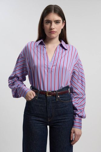 Chemise ajustée à rayures en coton | Taille 16 - KarenMillen - Modalova