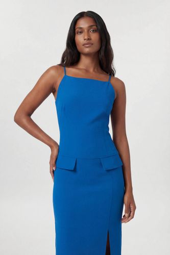 Robe maxi trapèze crayon cintrée à col carré stretch compacte avec couture décorative | Taille 16 - KarenMillen - Modalova