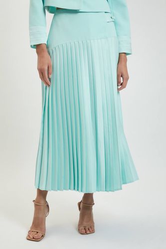 Jupe Plissée Ajustée En Satin Style Smoking | Taille 16 - KarenMillen - Modalova