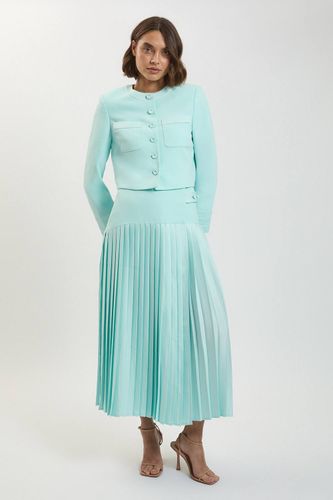 Blazer Court Ajusté Sans Col En Satin Façon Smoking | Taille 16 - KarenMillen - Modalova