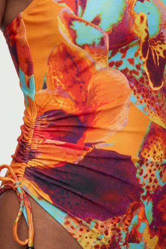 Maillot De Bain À Dos Échancré Avec Motif Floral Photographique Et Détails De Perles | Taille XS - KarenMillen - Modalova