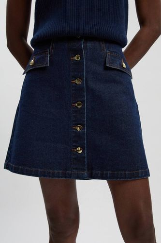 Mini-jupe En Jean À Boutonnage Devant | Taille 16 - KarenMillen - Modalova