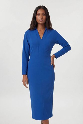 Robe Midi Ajustée À Col Chemise Et Manches Longues | Taille 16 - KarenMillen - Modalova