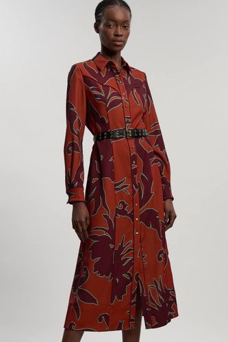 Robe Chemise Midi Imprimée Western En Sergé Tissé | Taille 16 - KarenMillen - Modalova