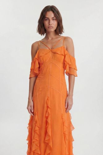 Robe Longue Plissée À Perles Avec Épaules Dénudées | Taille 14 - KarenMillen - Modalova