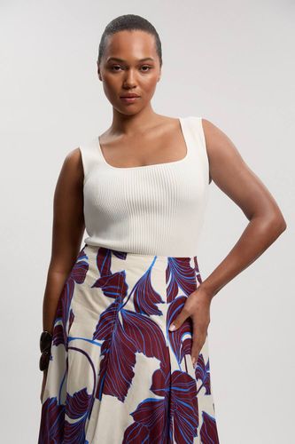 Jupe Grande Taille En Satin De Coton Tissé À Imprimé Graphique | Taille 20 - KarenMillen - Modalova