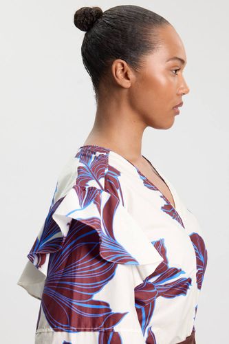 Chemise Grande Taille En Satin De Coton Tissé À Imprimé Graphique | Taille 20 - KarenMillen - Modalova