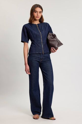 Haut En Denim Zippé | Taille 16 - KarenMillen - Modalova