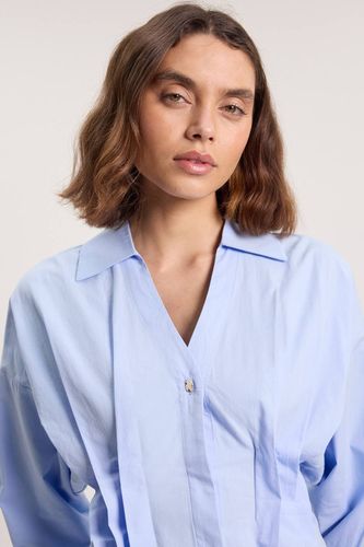 Chemise À Manches Longues En Coton Avec Détail Plissé | Taille 16 - KarenMillen - Modalova