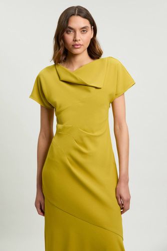 Robe Maxi Tissée À Manches Évasées En Sergé Imprimé Petits Coups De Pinceau | Taille 14 - KarenMillen - Modalova