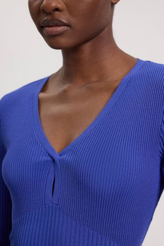 Haut En Maille Côtelée Avec Détail De Point Ajouré | Taille Medium - KarenMillen - Modalova