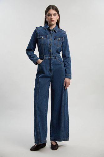 Combinaison Jambes Larges En Denim Style Salopette | Taille 16 - KarenMillen - Modalova