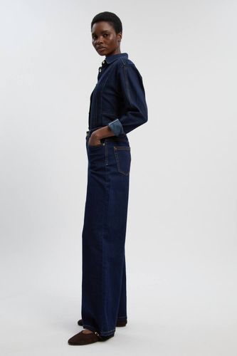 Jean Taille Haute Jambe Large en Denim | Taille 16 - KarenMillen - Modalova