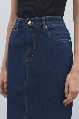Jupe Crayon Mi-Longue en Denim 5 Poches | Taille 16 - KarenMillen - Modalova