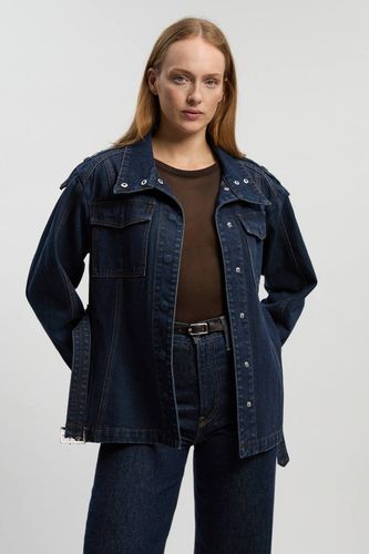 Veste Safari En Denim Avec Ceinture | Taille 16 - KarenMillen - Modalova