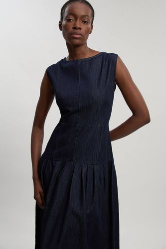 Robe Midi En Denim À Taille Basse Et Jupe Ample | Taille 16 - KarenMillen - Modalova