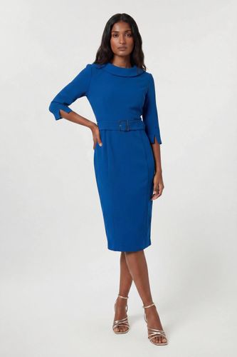 Robe Crayon Midi Ajustée À Col Roulé | Taille 18 - KarenMillen - Modalova
