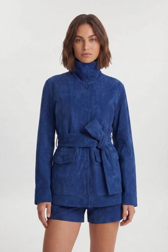 Veste En Daim À Col Montant Avec Poche | Taille 12 - KarenMillen - Modalova