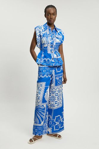 Haut Sans Manches Tissé En Lin Premium À Imprimé | Taille 16 - KarenMillen - Modalova