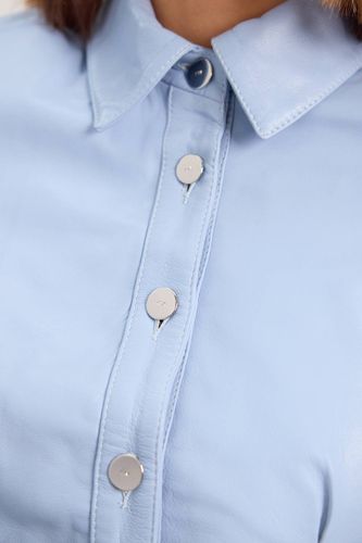 Chemise En Cuir À Basque Boutonnée | Taille 14 - KarenMillen - Modalova