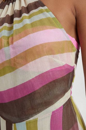 Combinaison De Plage En Viscose Georgette À Rayures | Taille Medium - KarenMillen - Modalova