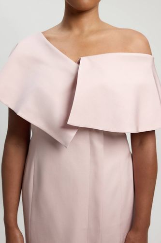 Robe Grande Taille Mi-longue Crayon Ajustée En Mélange De Lin Poli Avec Détail De Pli Asymétrique | Taille 20 - KarenMillen - Modalova