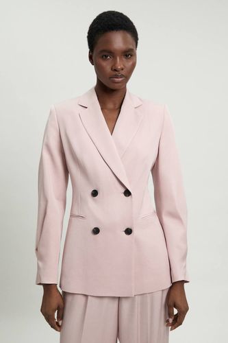 Blazer Ajusté À Simple Boutonnage En Mélange De Lin Poli | Taille 18 - KarenMillen - Modalova