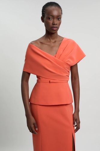 Robe Midi Ajustée À Basque En Viscose Stretch Compacte Petite | Taille 14 - KarenMillen - Modalova