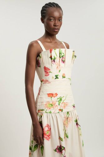 Robe Midi Plissée En Popeline Imprimée | Taille 18 - KarenMillen - Modalova