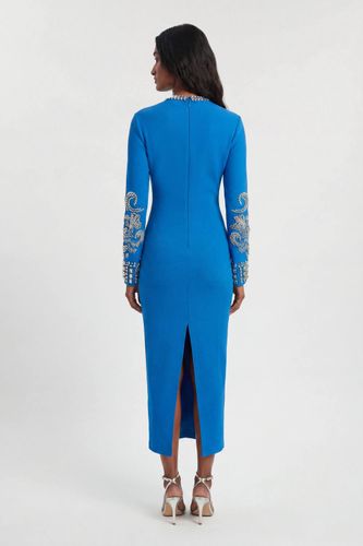 Robe Midi Moulante En Maille Bandage À Manches Larges Ornées | Taille 18 - KarenMillen - Modalova