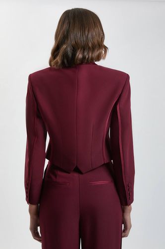 Veste Cintrée En Crêpe À Dos Satin | Taille 18 - KarenMillen - Modalova
