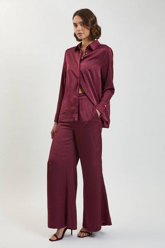 Chemise Tissée Décontractée En Satin Martelé Petite | Taille 16 - KarenMillen - Modalova