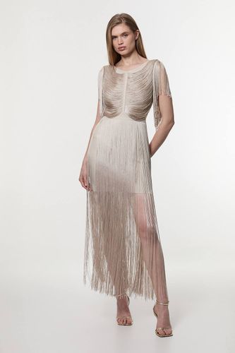 Robe Mini Tricotée À Franges Drapées Maxi Petite | Taille 14 - KarenMillen - Modalova