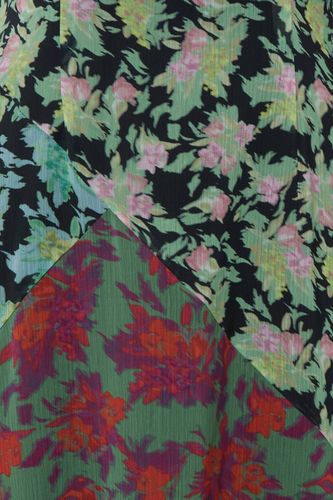 Robe Midi À Dos Nageur Et Motifs Floraux Patchwork | Taille 46 - Warehouse - Modalova