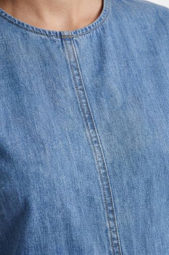 Robe Midi En Denim Avec Fentes Latérales Petite | Taille 42 - Warehouse - Modalova