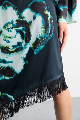 Robe Mi-longue Satinée à Une Épaule avec Imprimé Placé | Taille 40 - Warehouse - Modalova
