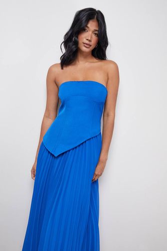 Robe Midi En Mousseline Plissée À Bustier Bandeau | Taille 42 - Warehouse - Modalova