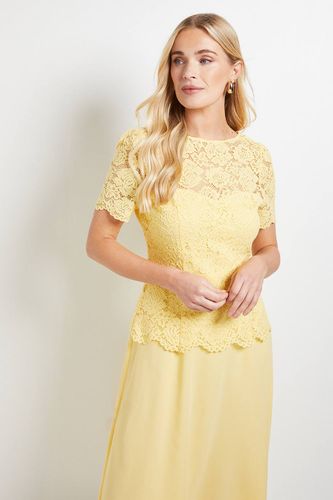 Robe Midi à Superposition de Dentelle Petite Taille | Taille 46 - Wallis - Modalova