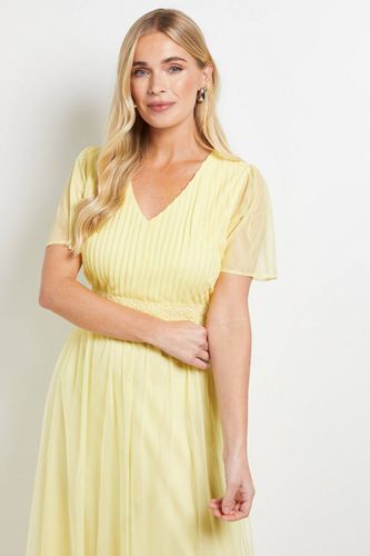 Robe Longue En Mesh Avec Finitions En Dentelle - Collection Petite | Taille 46 - Wallis - Modalova