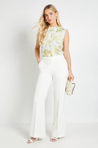 Haut Caraco Petite À Détail De Plis En Organza Fleuri | Taille 48 - Wallis - Modalova