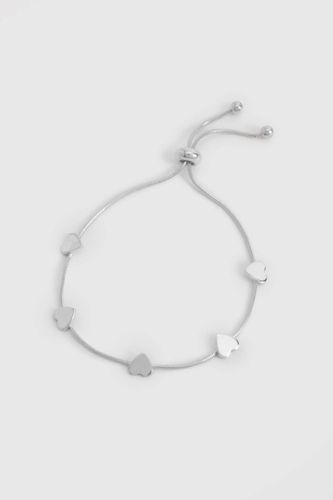 Bracelet à bascule orné de stations en forme de cœur poli - boohoo - Modalova