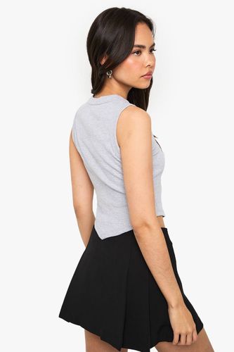 Thick Binding V Hem Rib Vest | Taille 40 - boohoo - Modalova