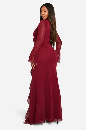 Plus Robe Maxi à Détails Volants et Portefeuille | Taille 54 - boohoo - Modalova