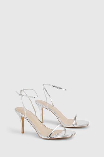 Escarpins métalliques à peine perceptibles à talon aiguille bas | Taille 41 - boohoo - Modalova