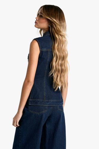 Pocket Detail Denim Waistcoat | Taille 44 - boohoo - Modalova