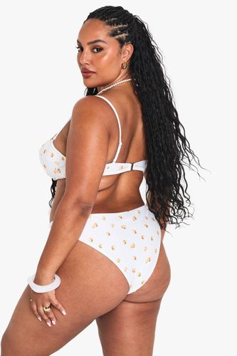 Plus Haut de bikini balcon rembourré à imprimé mandarine | Taille 48 - boohoo - Modalova
