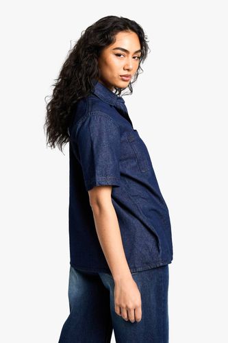 Chemise en jean chambray à manches courtes | Taille 40 - boohoo - Modalova